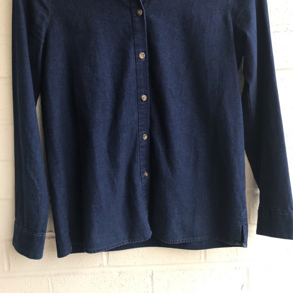 Madewell Dark Blue Chambray Cotton Button Down - Picture 3 of 6